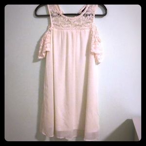 As U Wish White Cold Shoulder Lace Dress